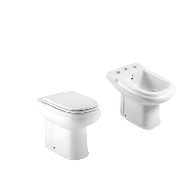 Imagen de Juego baño Roca Dama blanco corto + bidet 3ag