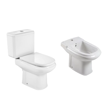 Imagen de Juego baño Roca Dama blanco largo+ bidet 1ag