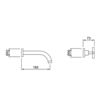 Imagen de Grifería PEIRANO Black Velvet lavatorio pared emb. 62-190