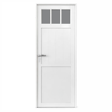 Imagen de Puerta aluminio blanco 80cm m306 rev.dob.pes. vid.tte.4mm der.