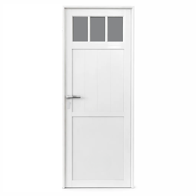 Imagen de Puerta aluminio blanco 80cm m306 rev.dob.pes. vid.tte.4mm der.