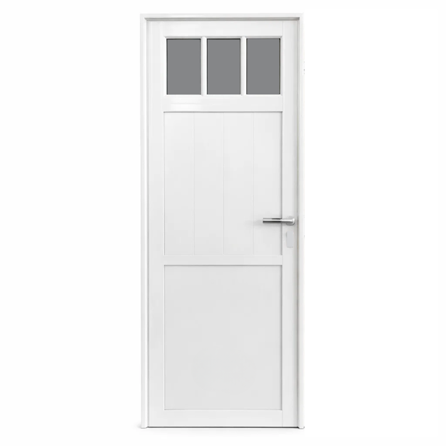 Imagen de Puerta aluminio blanco 80cm m306 rev.dob.pes. vid.tte.4mm izq.