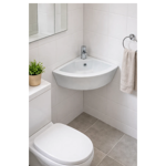 Imagen de Bacha TIVVOX angular 32x32x13cm.1 Ag.bco.brillante c/sopapa 9067B