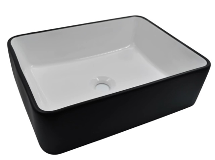 Imagen de Bacha loza 480 x 370 x 130 -PF- Zenblock bco y negro XZ-8029-WH