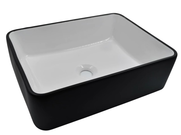 Imagen de Bacha loza 480 x 370 x 130 -PF- Zenblock bco y negro XZ-8029-WH