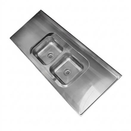 Imagen de Mesada 120cm JOHNSON ac.304 c/resp.sin aguj.c/pileta dob c-28 c