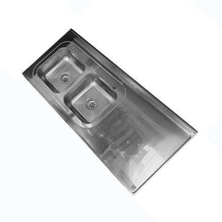 Imagen de Mesada 120cm JOHNSON ac.304 c/resp.sin aguj.c/pileta dob c-28 i