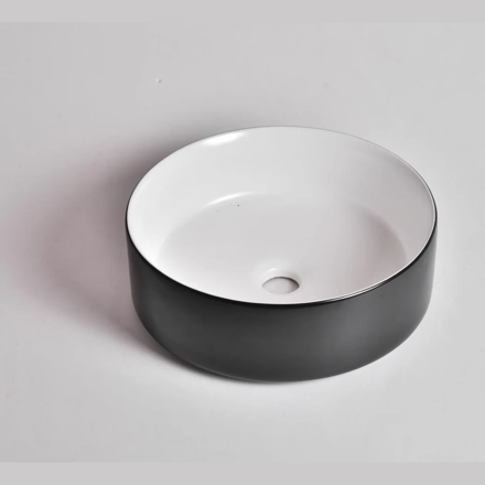 Imagen de Bacha loza cilíndrica 355 x 115 LÚMINI Axis bco y ngro 8463B-BW