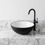 Imagen de Bacha loza redonda 360 x 140 LÚMINI Eclipse bco y ngro XZ-G008-WH