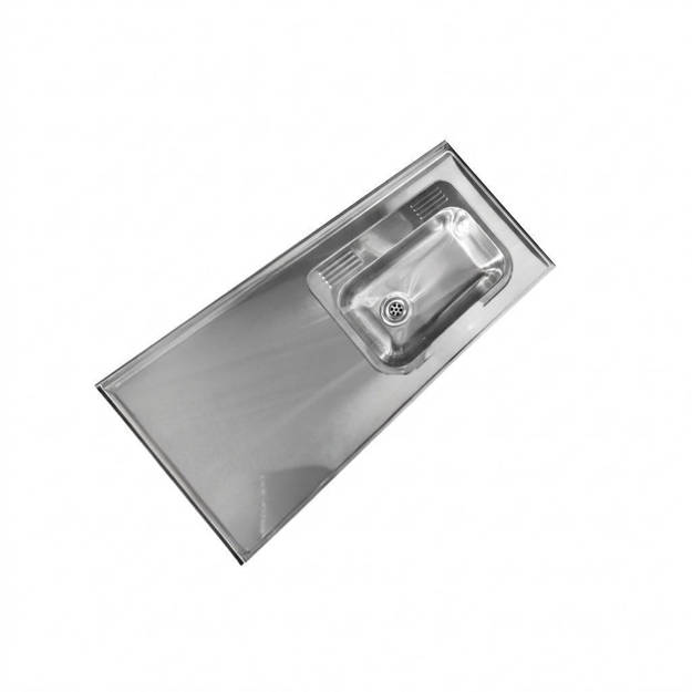 Imagen de Mesada 160cm JOHNSON ac.304 c/resp.sin aguj.c/pileta sim z-52 d