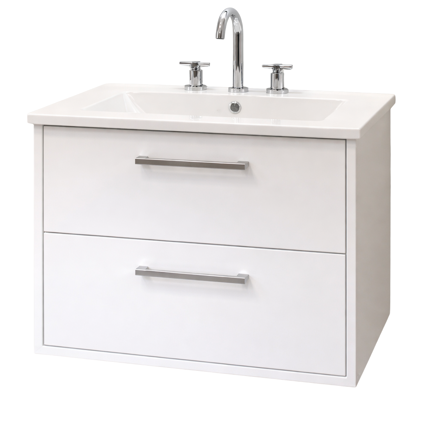 Imagen de Vanitory CAMPI Bossa 80 cm c/mesada loza recta 3 Ag.