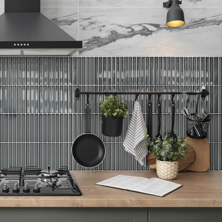 Imagen de Mosaico PIU Bamboo Gris 15x30