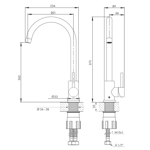 Imagen de Monocomando FV Inox One acero inoxd. mesada cocina 0411.04/I1 AI