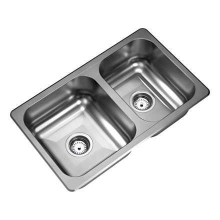 Imagen de Pileta JOHNSON acero 304 doble R 63/18 F colocación desde arriba