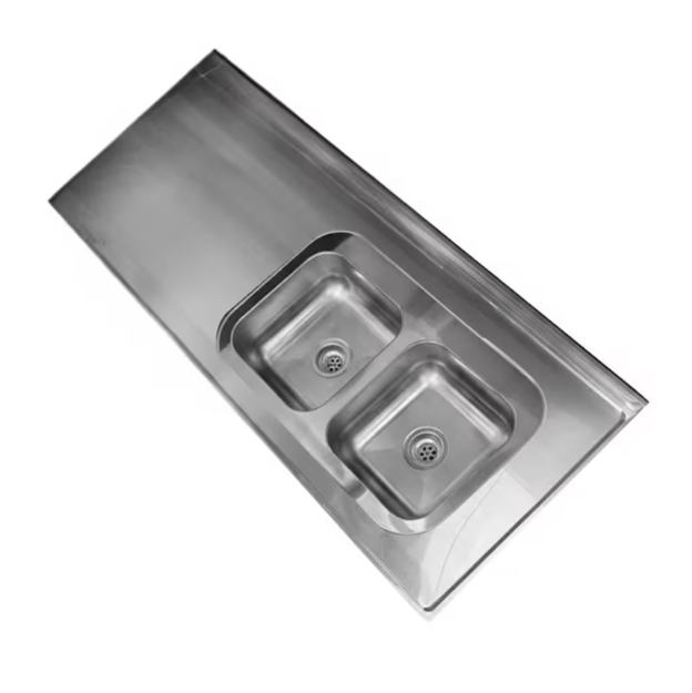 Imagen de Mesada 200cm JOHNSON ac.304 c/resp.sin aguj.c/pileta dob c-37 d