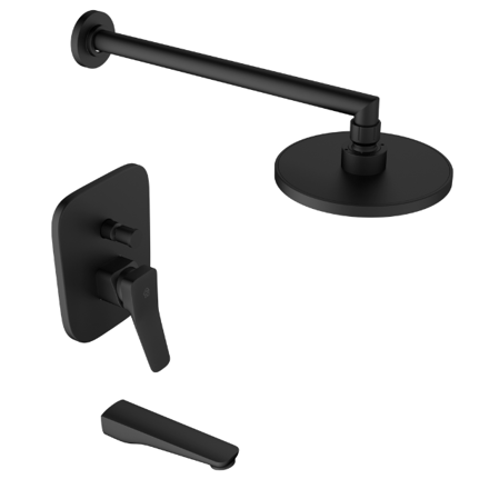 Imagen de Monocomando FV Chapelco Negro Mate bañera y ducha emb. 0106/S7-NG