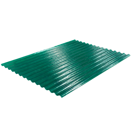 Imagen de Chapa sinusoidal Traslúcida Verde 1.10 mt 0.50 mt