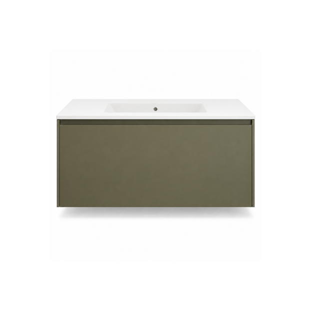 Imagen de Vanitory colgante BUONA Duomo PVC Basalto 80 cm con mesada losa 1 ag.