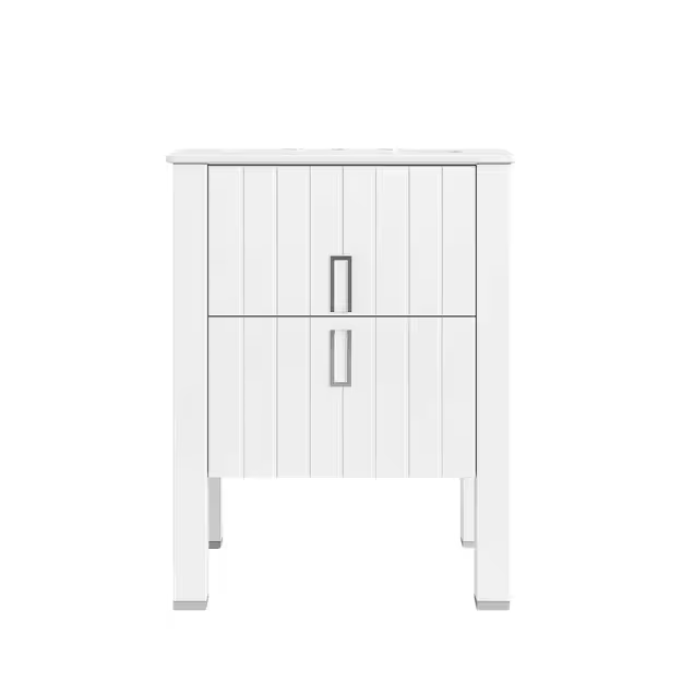 Imagen de Vanitory CAMPI Deck blanco 60 cm con mesada loza recta  3 Ag
