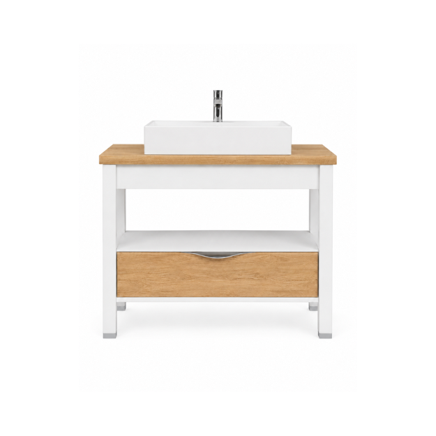 Imagen de Mueble solo CAMPI Oak Blanco y Roble Ámbar 80cm OA80