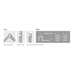 Imagen de Guarda aluminio Quadra 12x10mm x 2,5m Ceniza ATRIM 3466