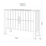 Imagen de Vanitory CAMPI Deck blanco 100 cm c/mesada loza recta 3 Ag.