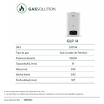 Imagen de Calefón SEÑORIAL Evolution Max 14 L/Min Gas envas. -GLP- (330114)