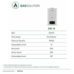 Imagen de Calefón SEÑORIAL Evolution Max 14 L/Min Gas natural -GN- (330115)