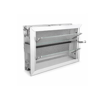 Imagen de Aireador aluminio blanco 40x25 reja mosquitero vidrio traslúcido