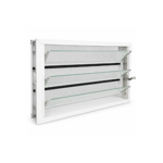 Imagen de Aireador aluminio blanco 60x35 reja mosquitero vidrio traslúcido