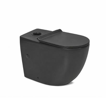 Imagen de Inodoro largo PEIRANO Stone Black con asiento