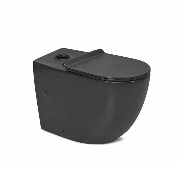 Imagen de Inodoro largo PEIRANO Stone Black con asiento