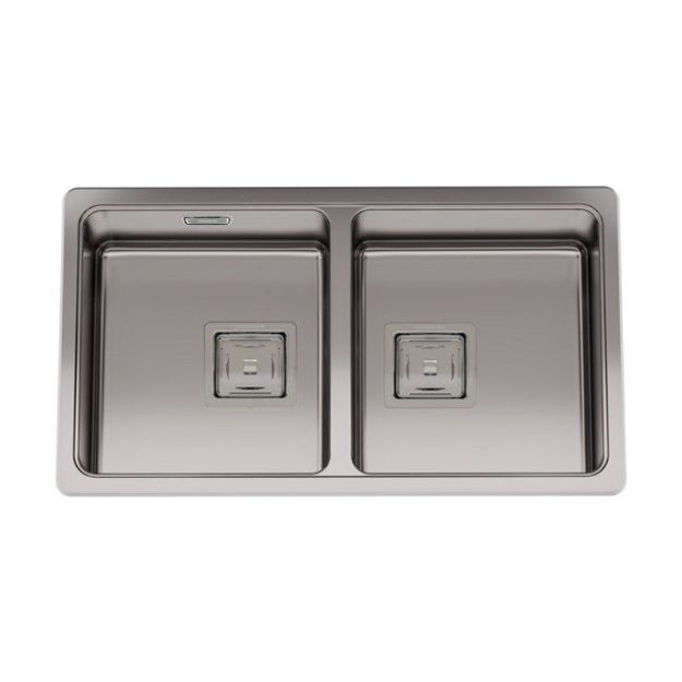 Imagen de Pileta JOHNSON acero 304 doble Q76 A (77,5x43,5x17,5)