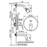Imagen de Monocomando FV Compacta bañera embutir 0106/M4-CR