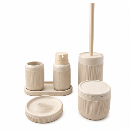 Imagen de Set de baño ACCECO Bela 6 piezas Marfil AB-1720