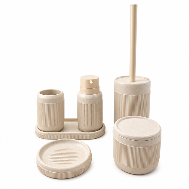 Imagen de Set de baño ACCECO Bela 6 piezas Marfil AB-1720