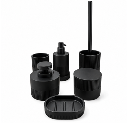 Imagen de Set de baño ACCECO Bela 7 piezas Negro AB-1710