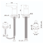 Imagen de Monocomando FV Halo Bidet cromo 0189.01/M9-CR