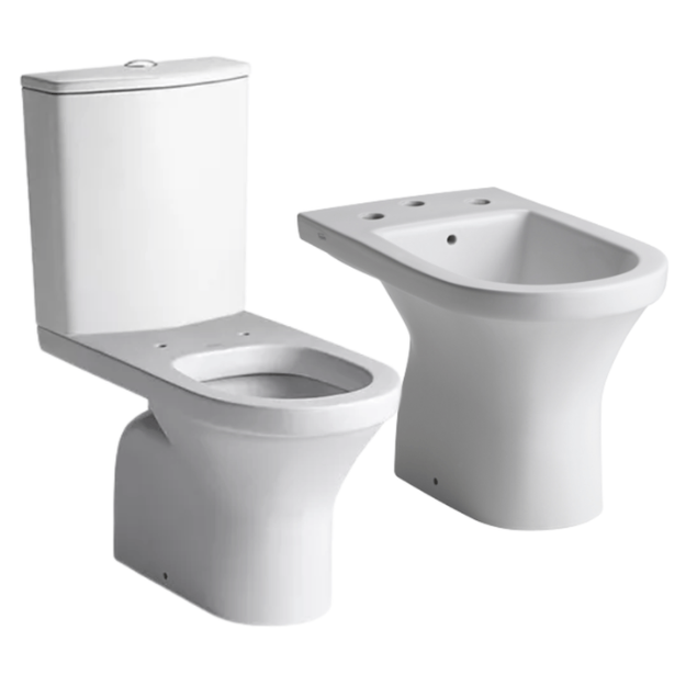 Imagen de Juego baño Varese Ferrum 3 piezas inodoro largo + deposito + bidet 3 a