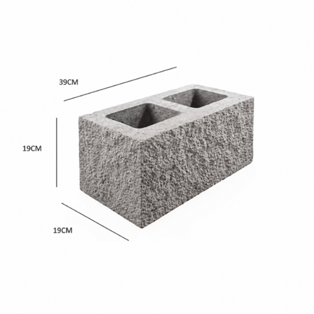 Imagen de Bloque hormigon SHAPblock splitado esquinero 19x19x39 sb se 20