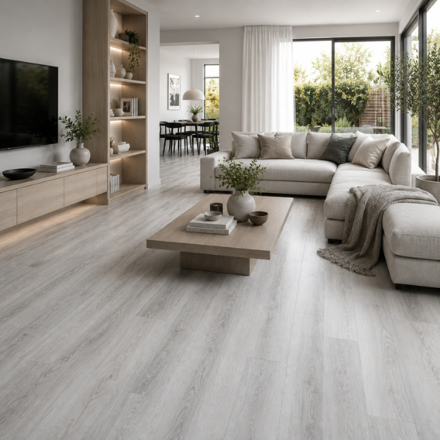 Imagen de Caja 10 piezas piso SPC HOLZBÖDEN 5mm 184x1220mm Gris