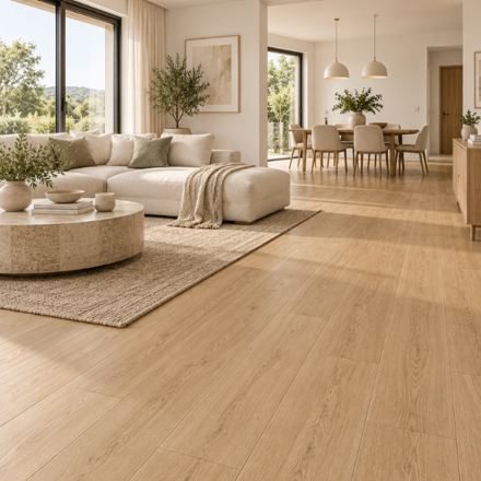 Imagen de Caja 10 piezas piso SPC HOLZBÖDEN 5mm 184x1220mm Oak
