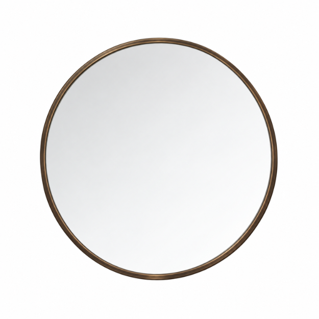 Imagen de Espejo MAJA redondo 60cm. marco pvc simil hierro bronce