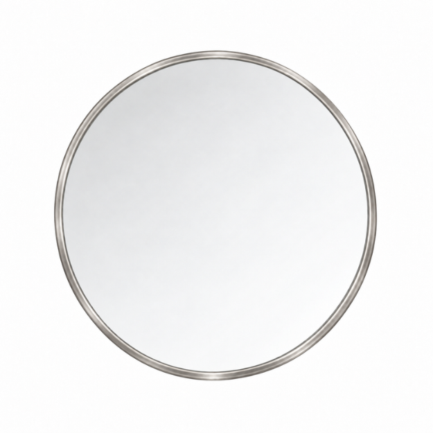 Imagen de Espejo MAJA redondo 50cm. marco pvc simil hierro plateado